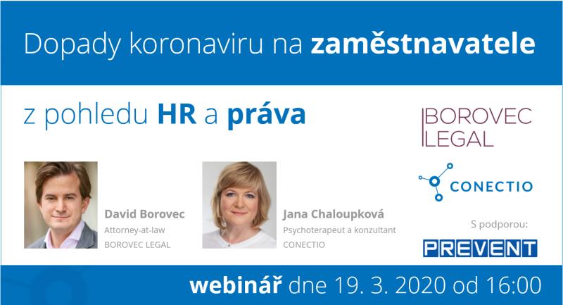 Webinář: Dopady koronaviru na zaměstnavatele z pohledu HR a práva.