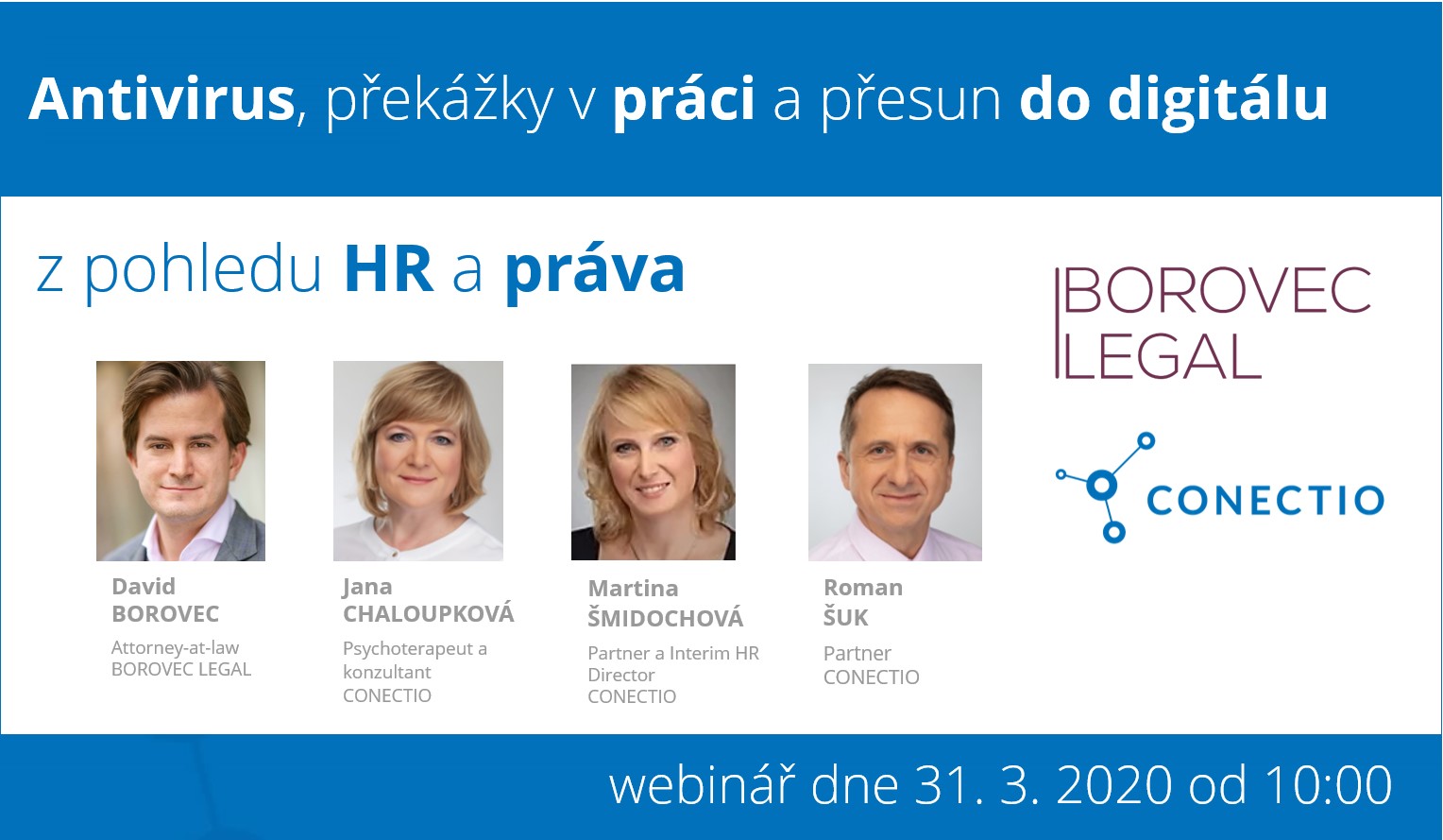 Webinář: Antivirus, překážky v práci a přesun do digitálu z pohledu HR a práva