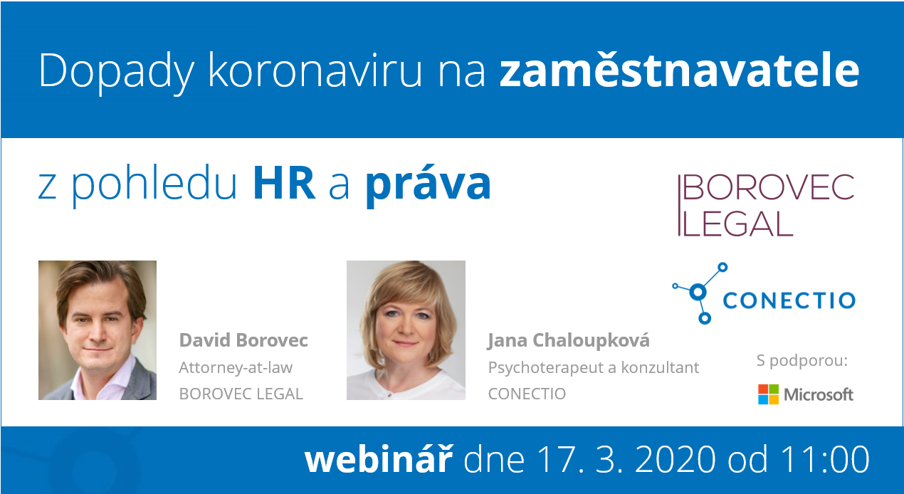 Webinář: Dopady koronaviru na zaměstnavatele z pohledu HR a práva.